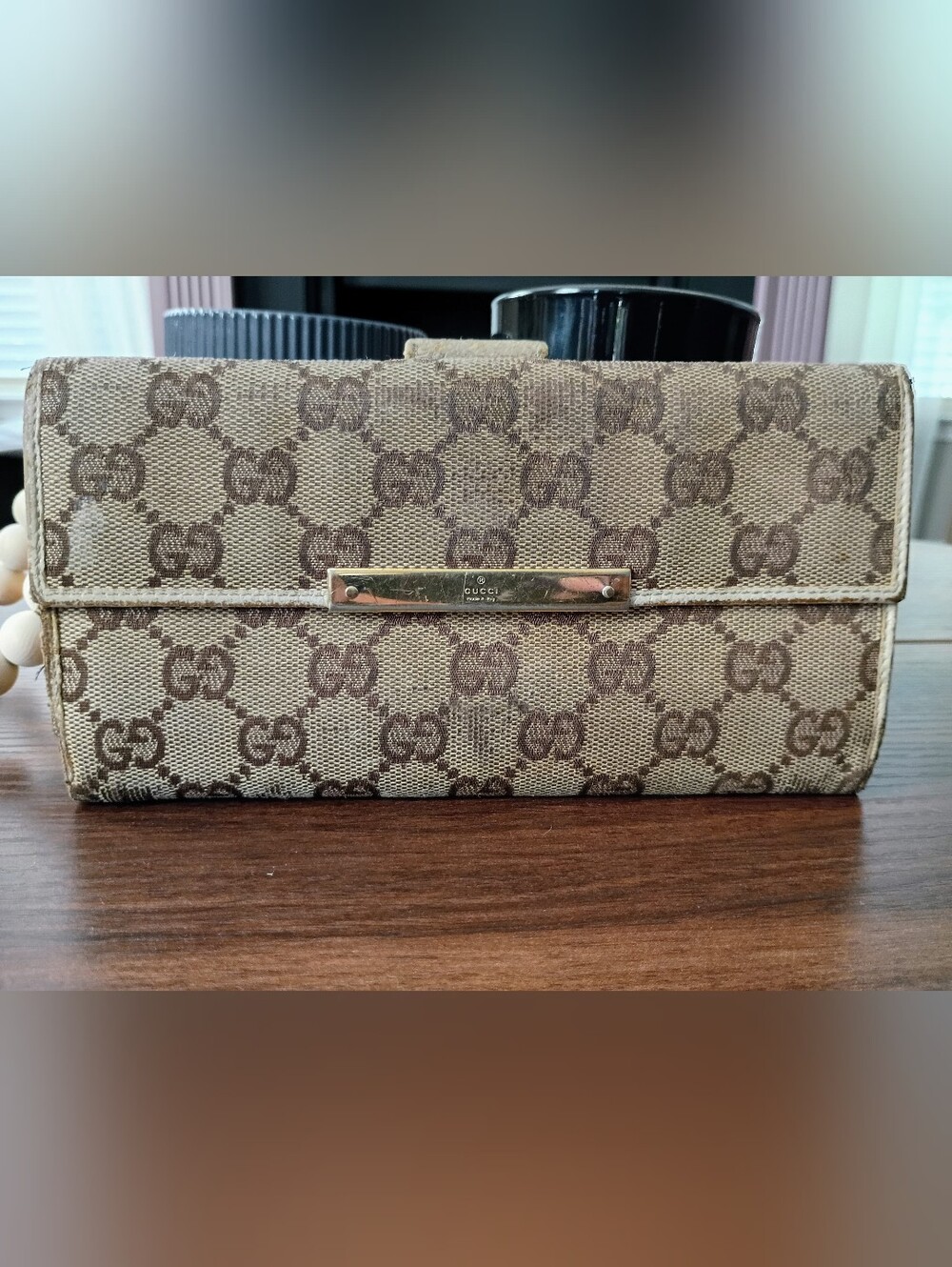 AUTHENTIC VINTAGE GUCCI GG CANVAS BIFOLD WALLET 🤎